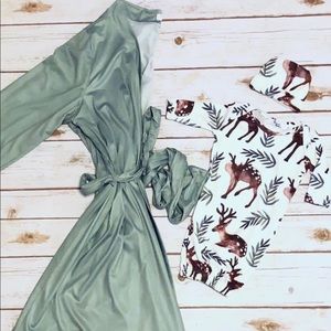 Mommy / me matching robe/ gown/ Swaddle.
